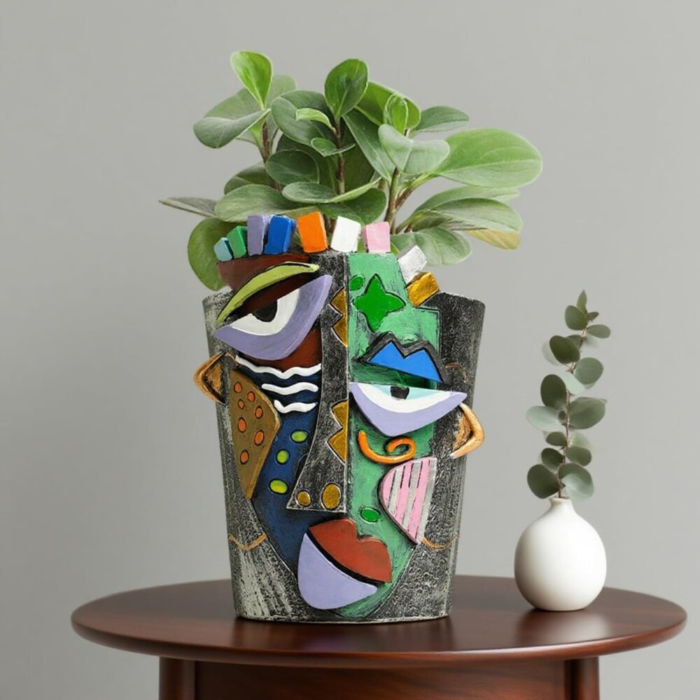 Abstract‎ Face Planter Pot Picasso Head Vase Home Decor Flower Pot Head Vase